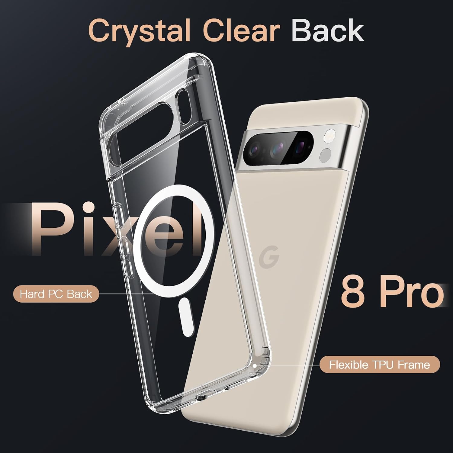 Thumbnail 3 de JETech magnetiskt skal för Google Pixel 8 Pro – klart med MagSafe