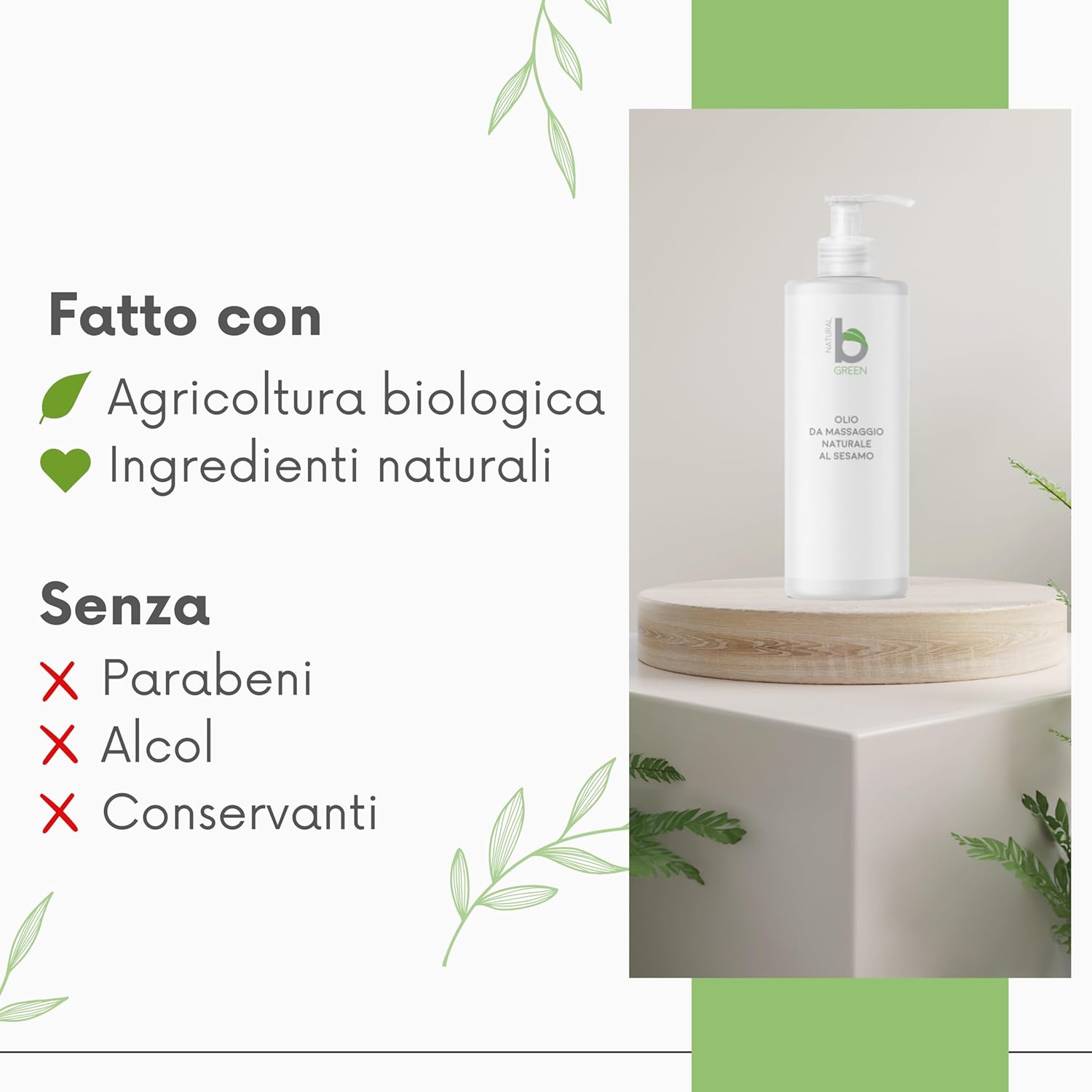 Detalle 2 de Olio Massaggio Rilassante al Sesamo e Vitamina E 500 ml – Biologico e Made in Italy