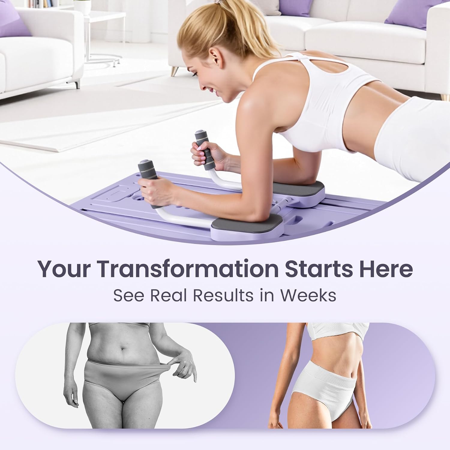 Detalle de mustry Pilates Reformer Machine, 5-in-1 Home Trainer with Auto-Rebound
