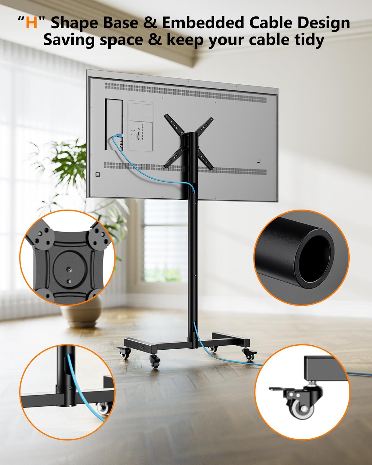 Thumbnail 4 de WHYFONE Mobile TV Stand on Wheels 17-50in