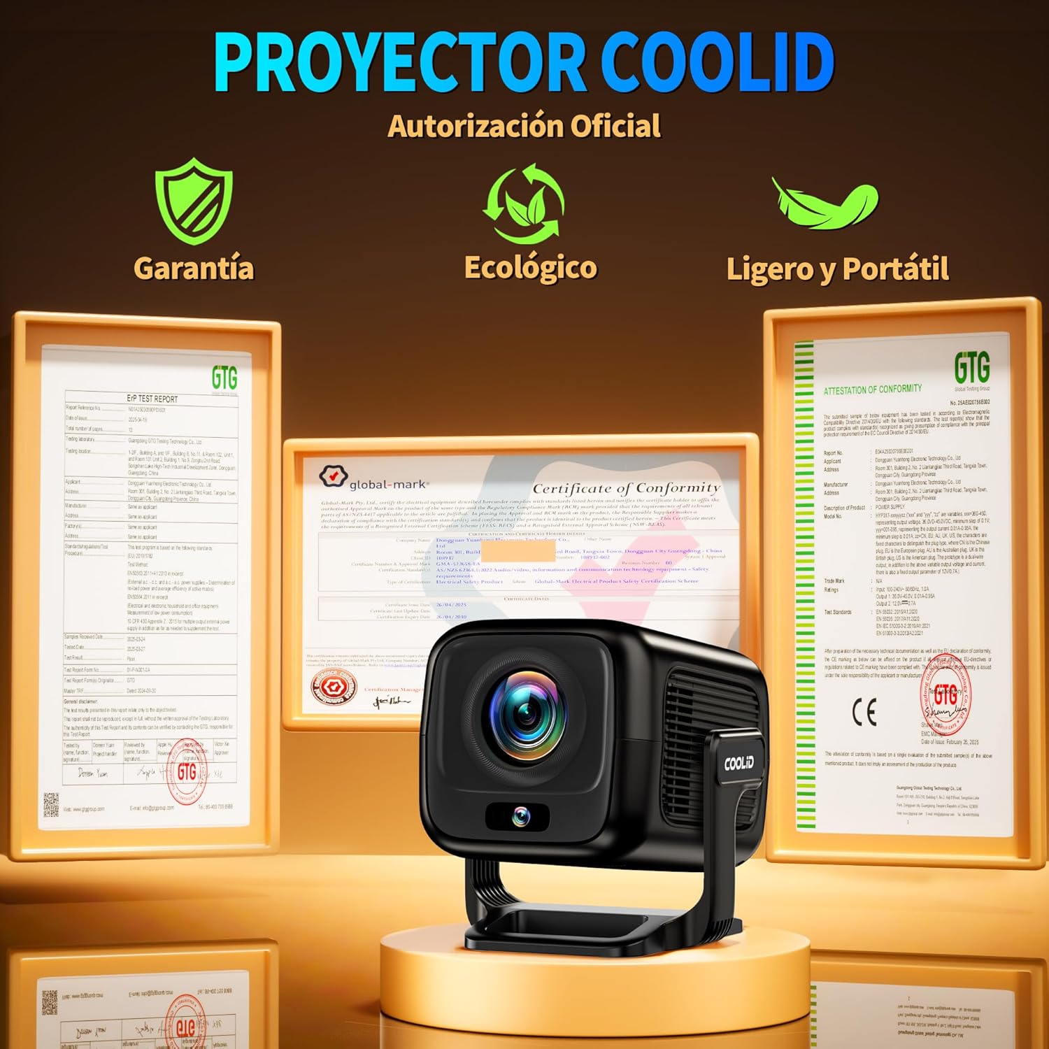 Thumbnail 2 de 📽️ Proyector 1080P Nativo WiFi 6 BT 5.4 Mini Portátil Autofoco