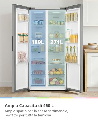 Thumbnail 1 de COMFEE' 460L Frigorifero Americano Side by Side No Frost RCS609IX2: spazio ampio e gestione separata