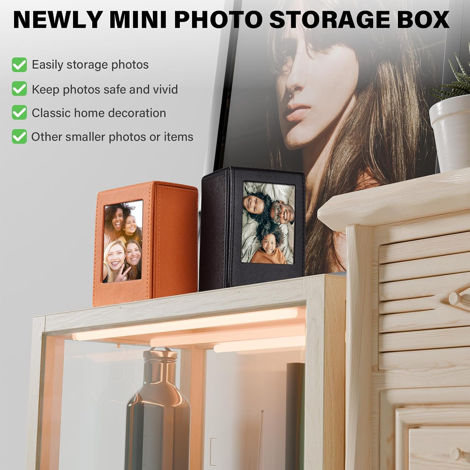 Detalle 2 de Photo Case for Inst-ax Wide Film – PU Leather Photo Storage Box