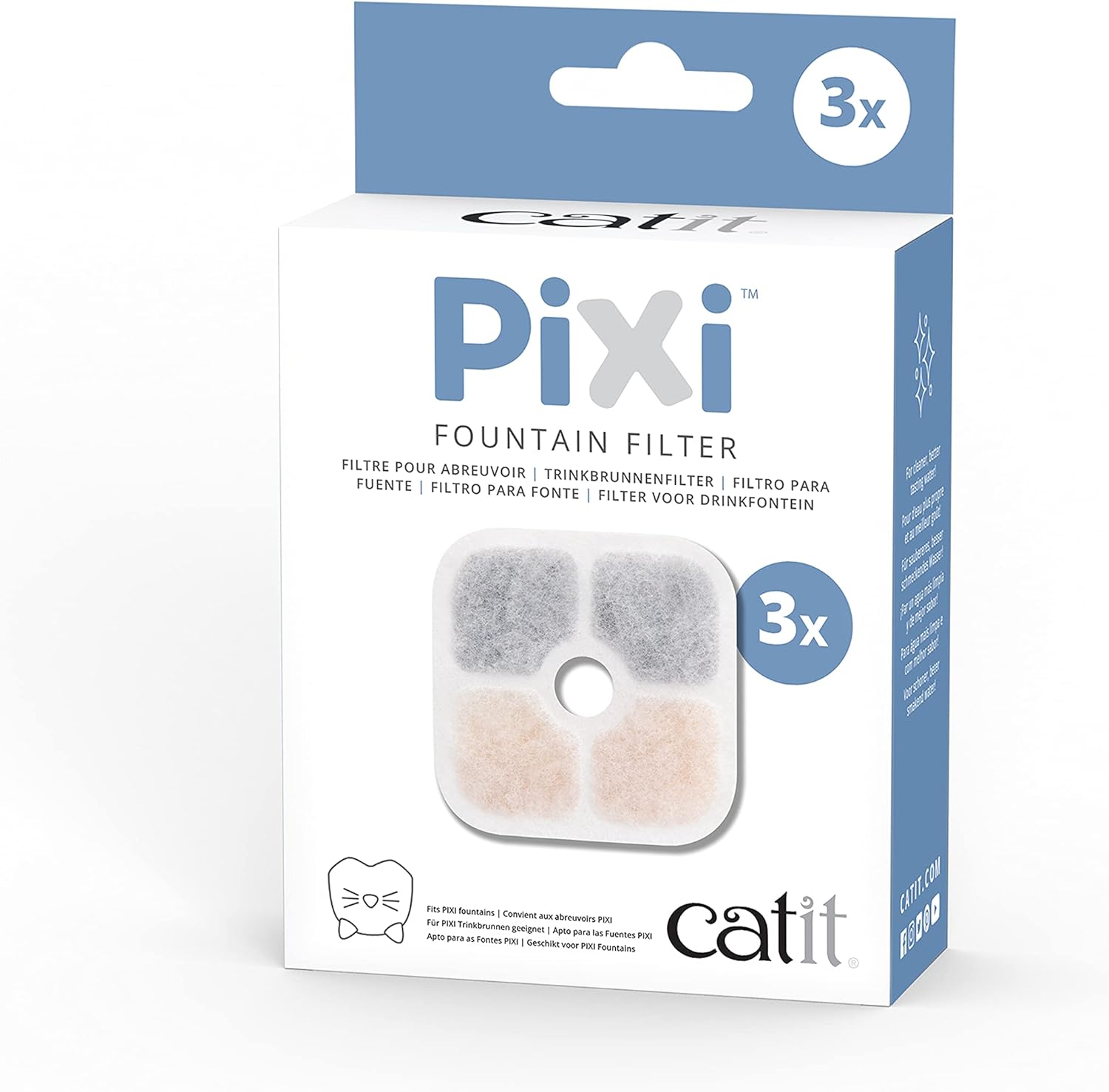 Detalle de Catit Pixi lot de 6 fontaines pour chat (blanc) — pièces de remplacement pour fontaines Catit Pixi