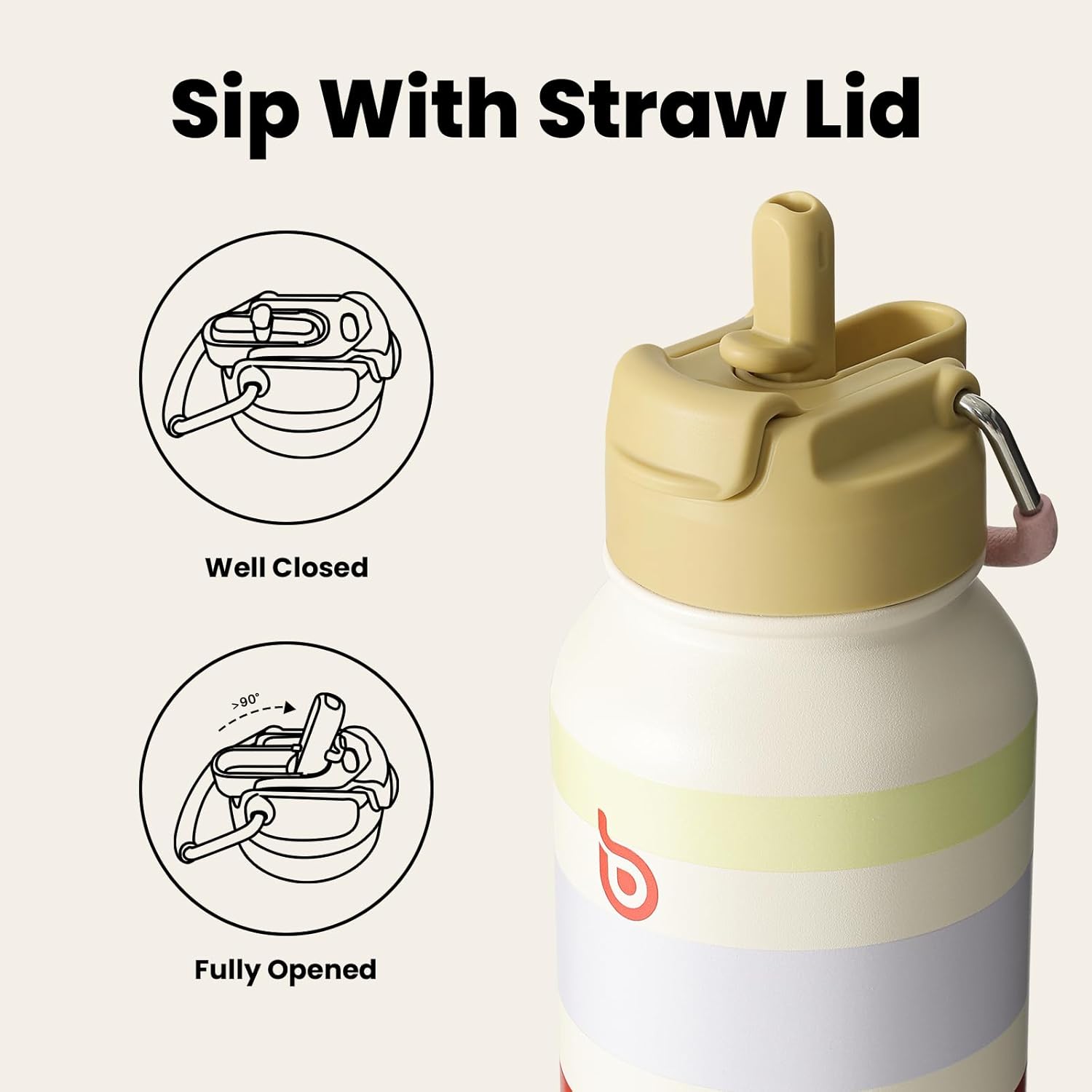Thumbnail 2 de BOTTLE BOTTLE Edelstahl Trinkflasche 1 L mit Strohhalm – Auslaufsicher, doppelt isoliert, inklusive Pillenfach