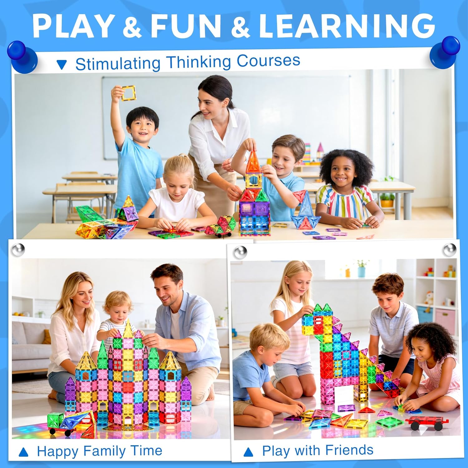 Thumbnail 3 de WOOBLO Magnetische Bausteine (67 Teile) – Magnetspiel STEM/Montessori für Kinder ab 3 Jahren