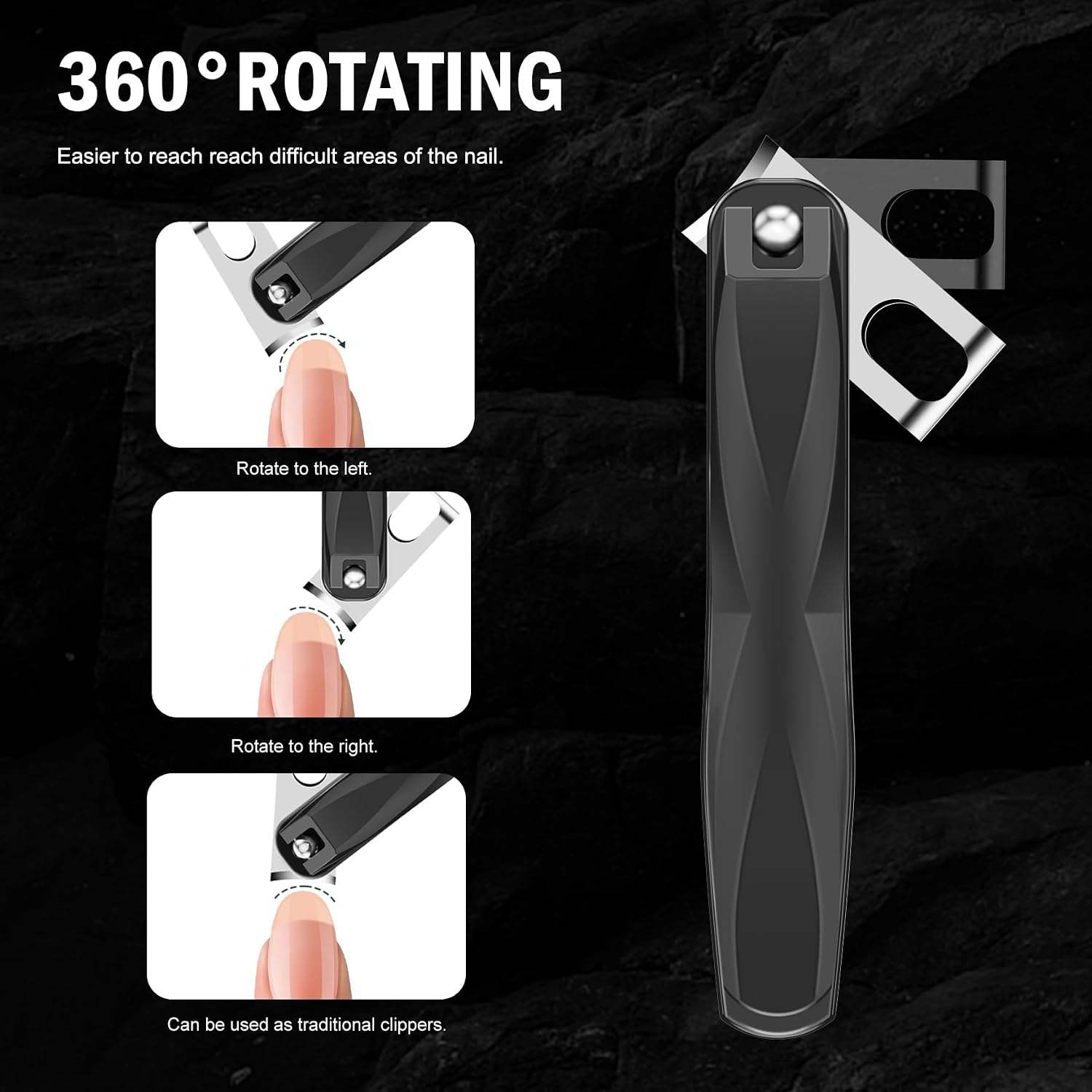 Thumbnail 6 de FVION Tagliaunghie a Testa Rotante 360° per Anziani – Tagliaunghie con Manico Lungo ed Ergonomico per Unghie Spesse di Mani e Piedi
