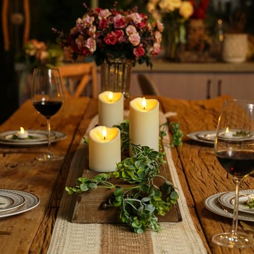 Detalle de Homemory Outdoor-LED-Kerzen, 3er-Set mit Fernbedienung und Timer