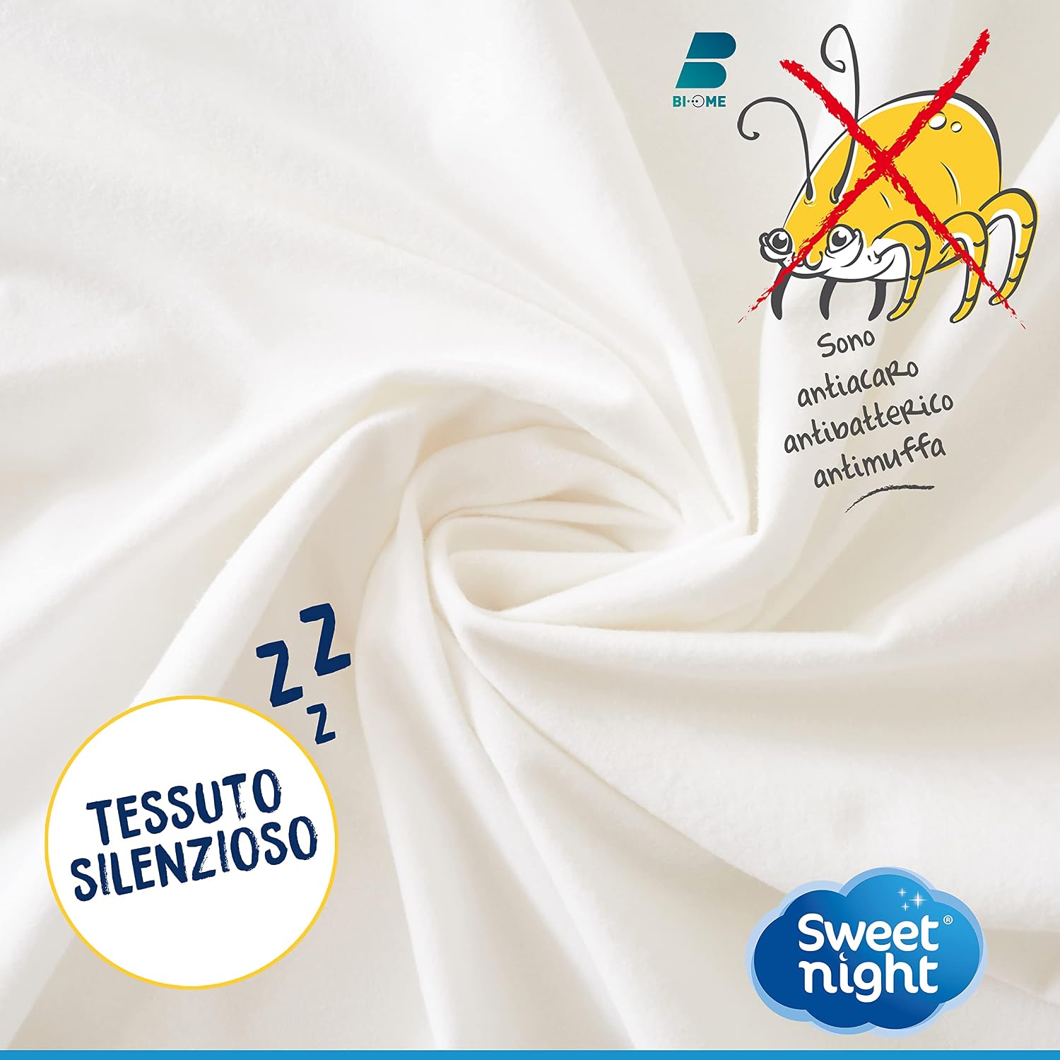 Detalle de Sweet Night Coprimaterasso singolo 90x200 cm – impermeabile, antiacaro e traspirante