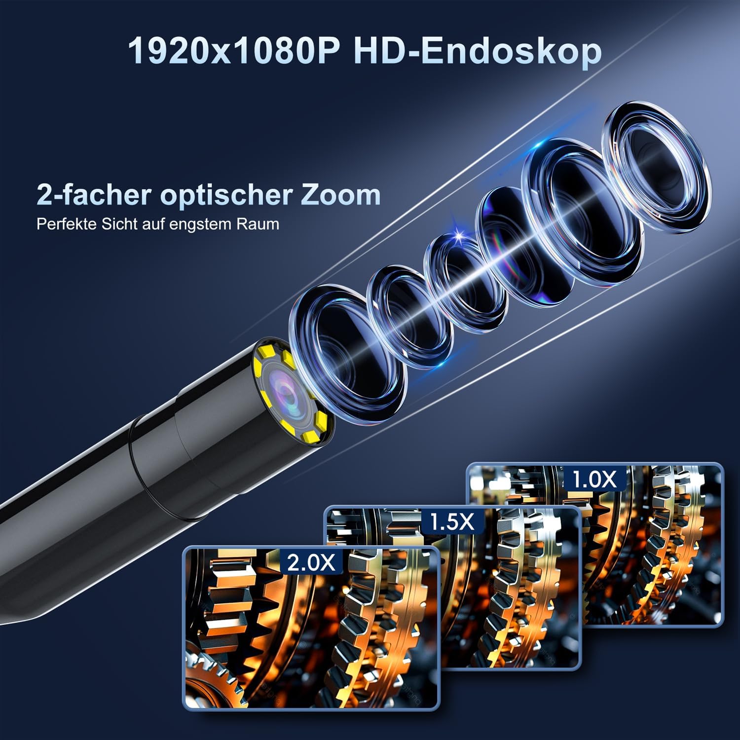 Thumbnail 2 de SKYBASIC Industrie-Endoskop – 4,3-Zoll Display, 1080P HD, IP67, 20 m Kabel