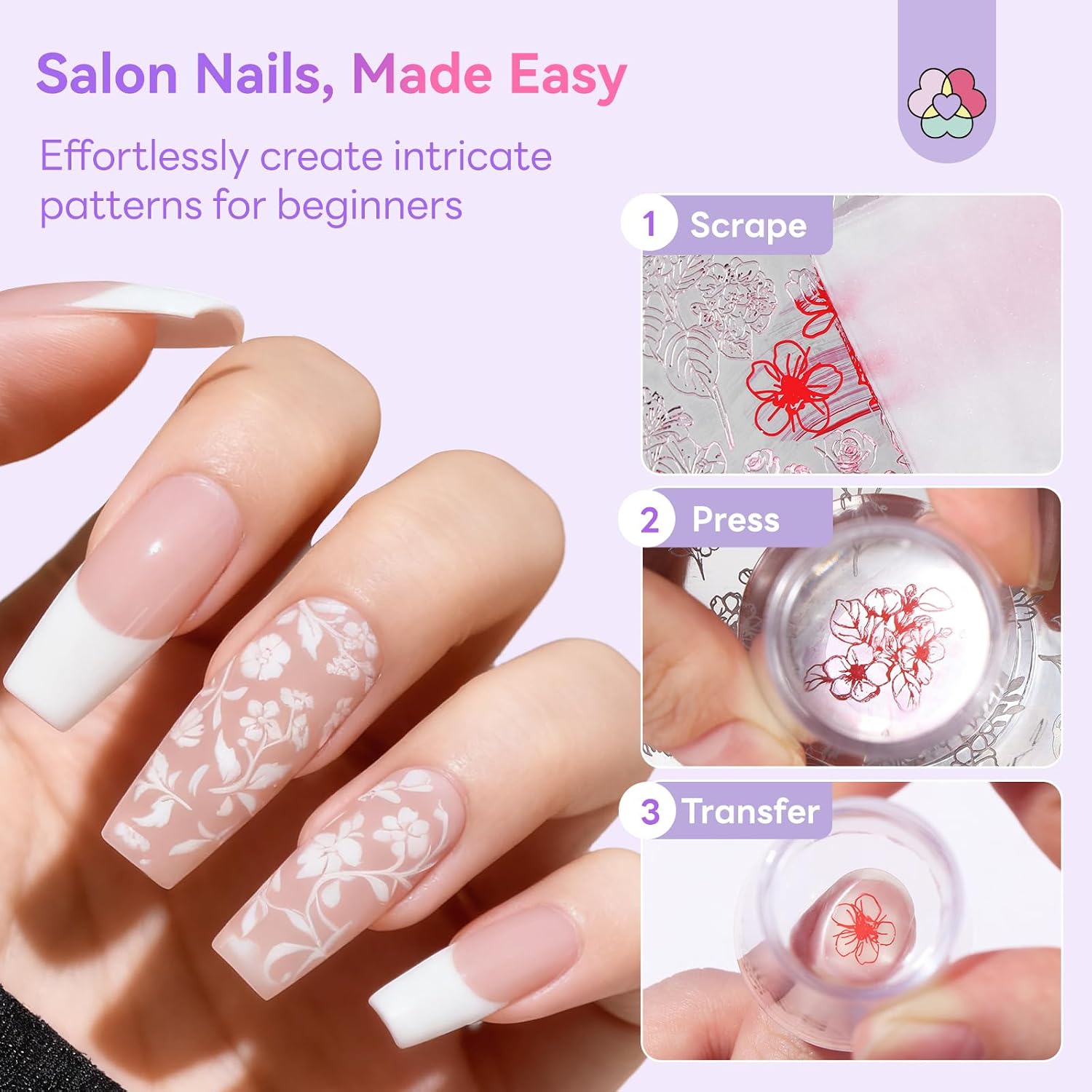 Detalle de SAVILAND Nail Stamping Gel Polish Kit, 6 Colors