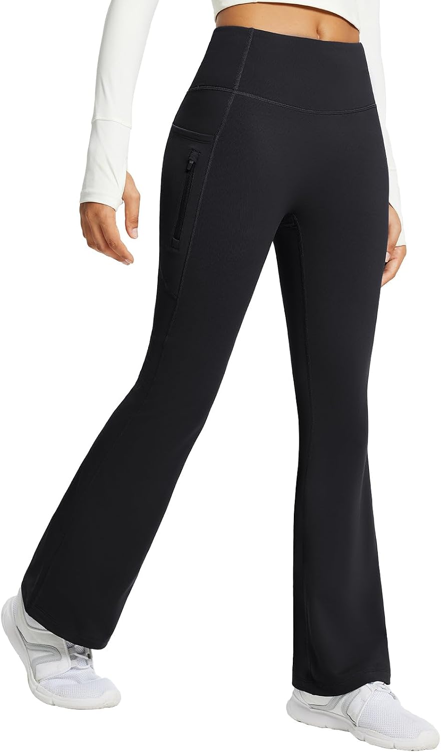 Detalle de baleaf Flared Fleece‑Lined Leggings with Pockets