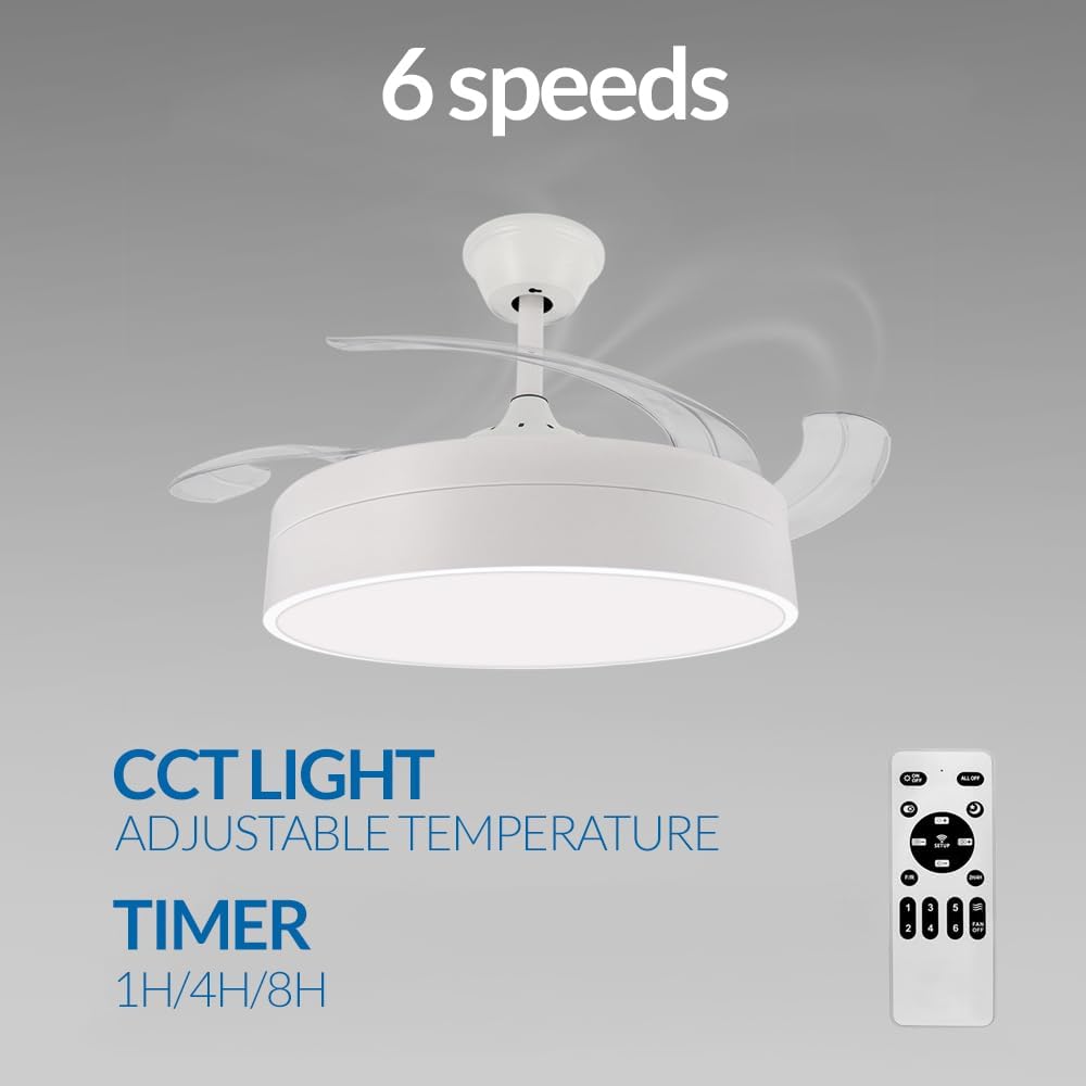 Thumbnail 3 de M mimotec Ventilador de Techo LED Messe 72W 🌬️ con mando y temporizador