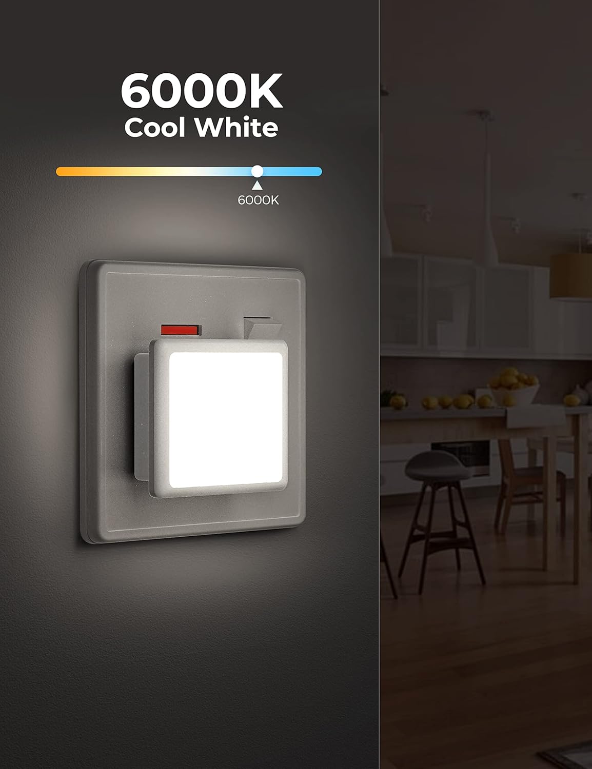 Thumbnail 2 de LOHAS-LED Night Light 2 Pack: Plug-in Wall Night Lights with Dusk to Dawn Sensor, 6000K Cool White
