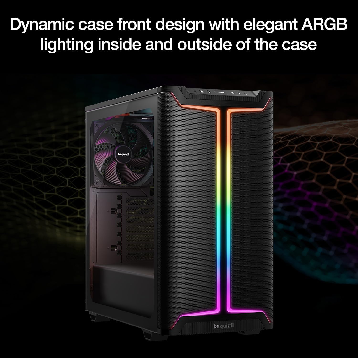 Detalle 2 de be quiet! Pure Base 501 DX Black BGW76 ミドルタワーPCケース ARGB・ATX対応
