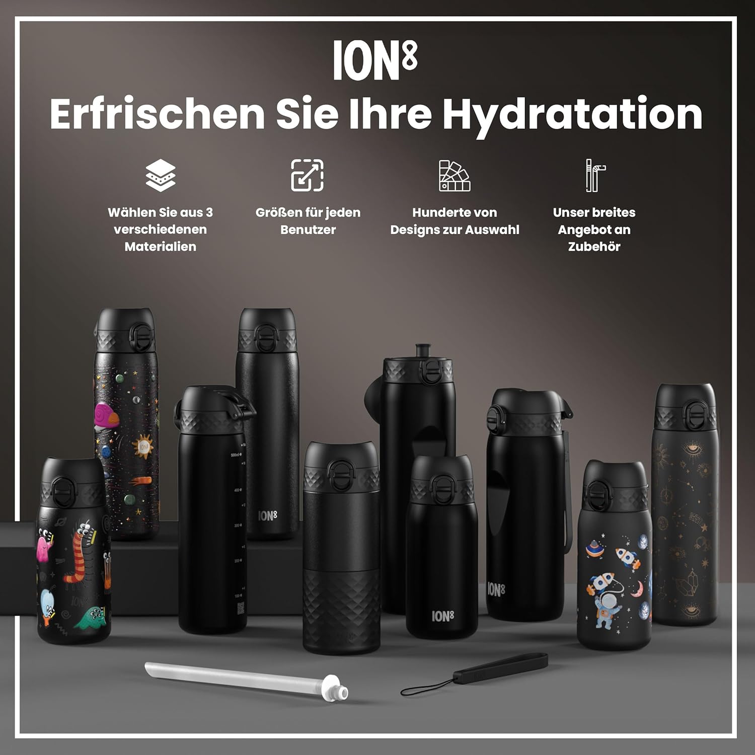 Thumbnail 6 de ION8 Trinkflasche – Auslaufsicher, Einhandöffnung, BPA-frei, spülmaschinenfest, zartrosa