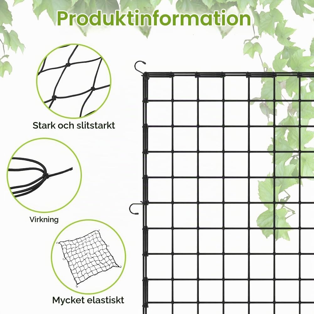 Detalle de OFFCUP A odlingsnät 100 x 100 cm med elastiskt nät och 6 krokar