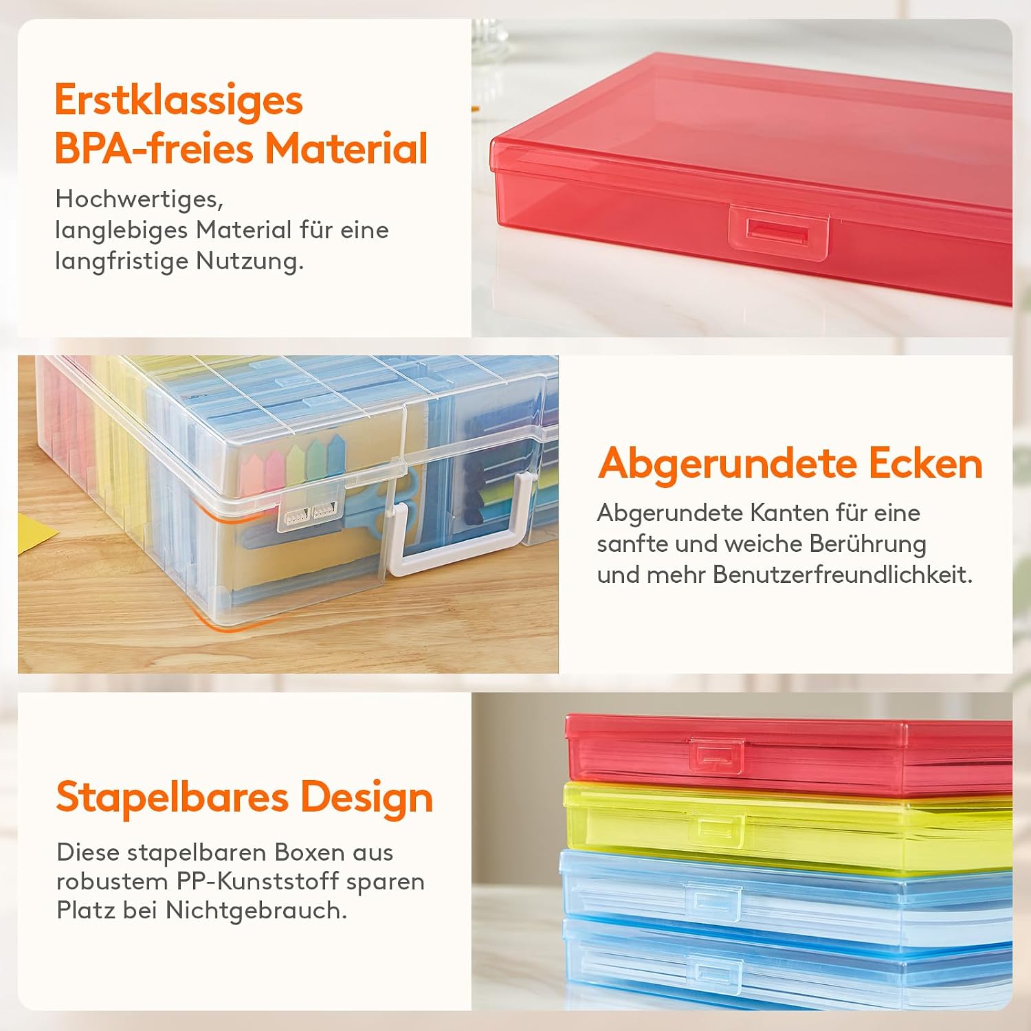 Detalle de Lifewit Foto Aufbewahrungsbox – 18 innere Fotohalter, vielseitig einsetzbare Fotobox 10,1 x 15,2 cm