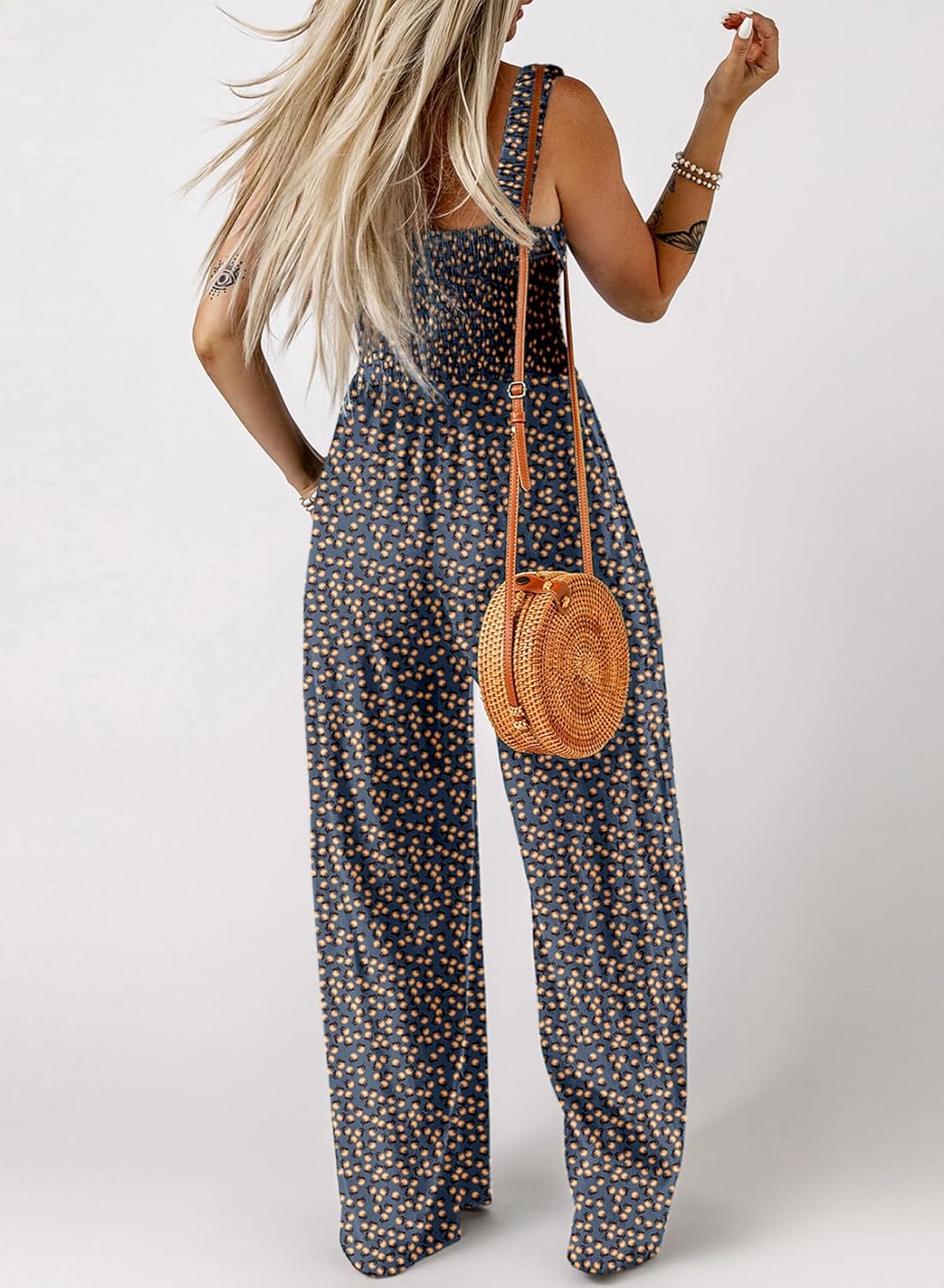 Thumbnail 2 de Dokotoo Women’s Casual Loose Overalls Jumpsuit (Sleeveless, Printed Wide-Leg, With Pockets)