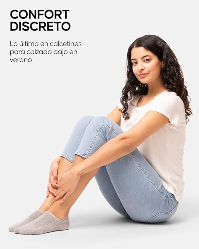 Thumbnail 5 de DANISH ENDURANCE Pinkies: Calcetines invisibles de algodón para mujer y hombre, 6 pares multicolor (3 azul claro, 3 blanco) - talla 43-47
