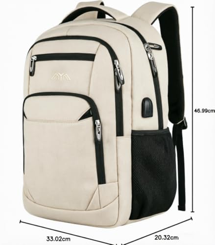Detalle de YAMTION Backpack for Men: 35L Classic Laptop Daypack in Beige