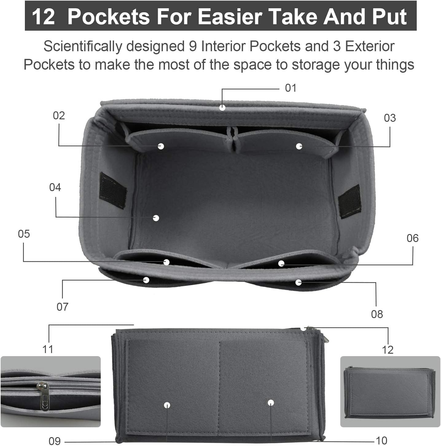 Detalle 2 de OMYSTYLE Purse Organizer Insert M 9.6 x 5.1