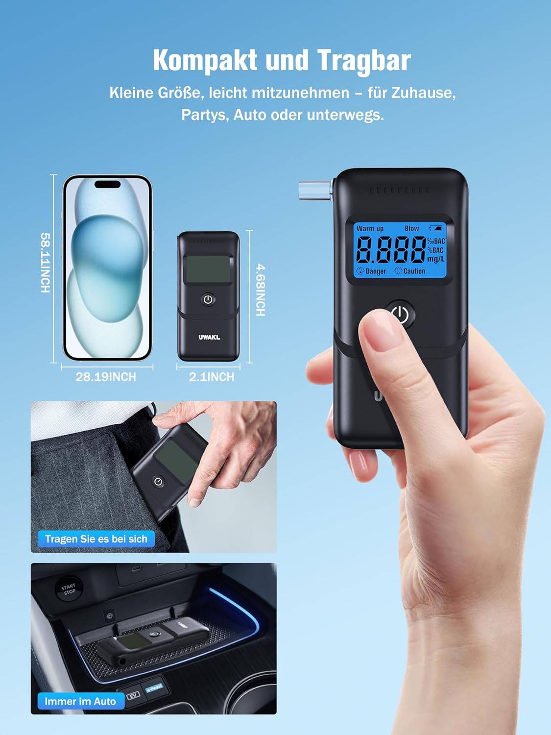 Thumbnail 4 de Polizeigenau Alkoholtester mit 10 Mundstücken