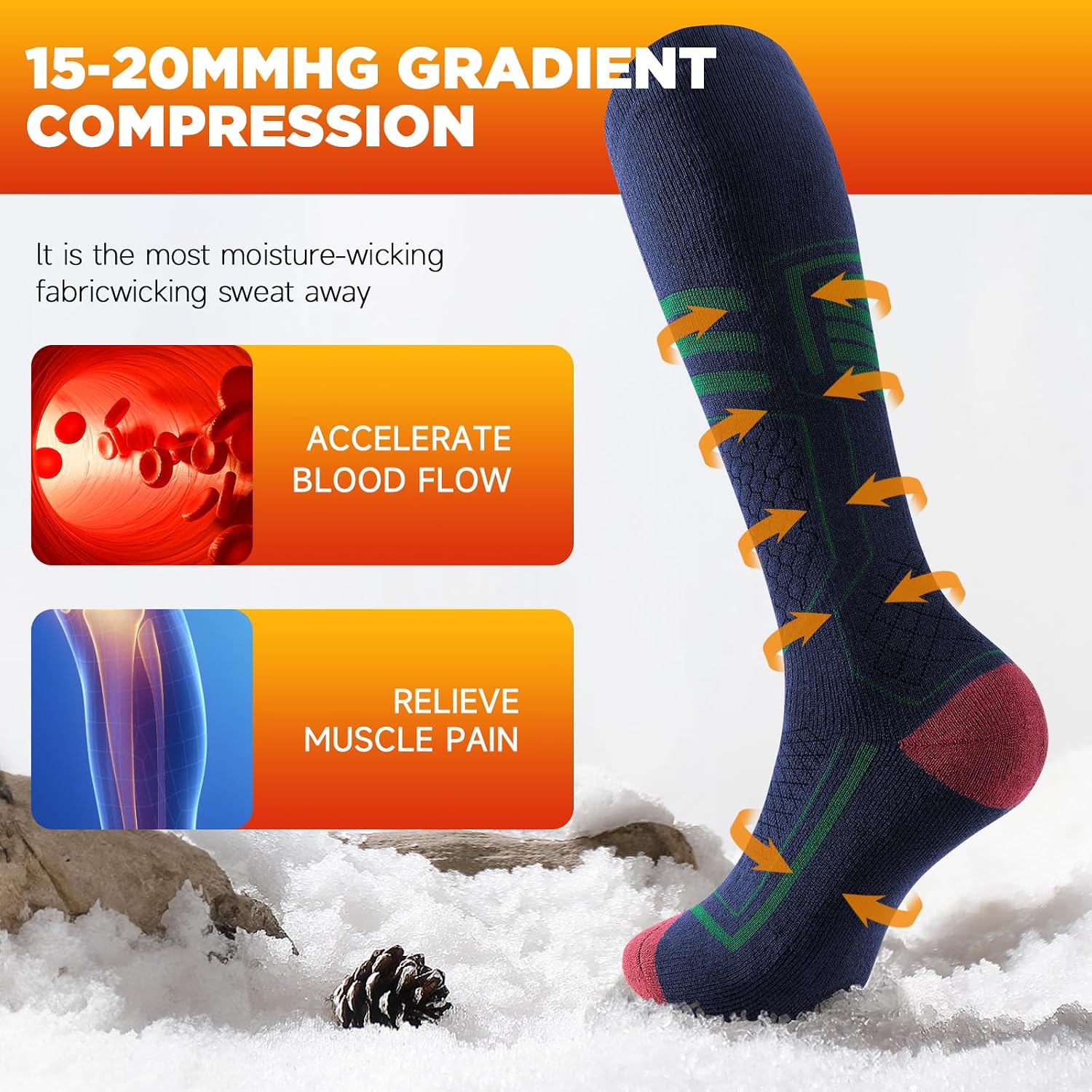 Thumbnail 4 de TANSTC Merino Wool Thermal Ski Socks