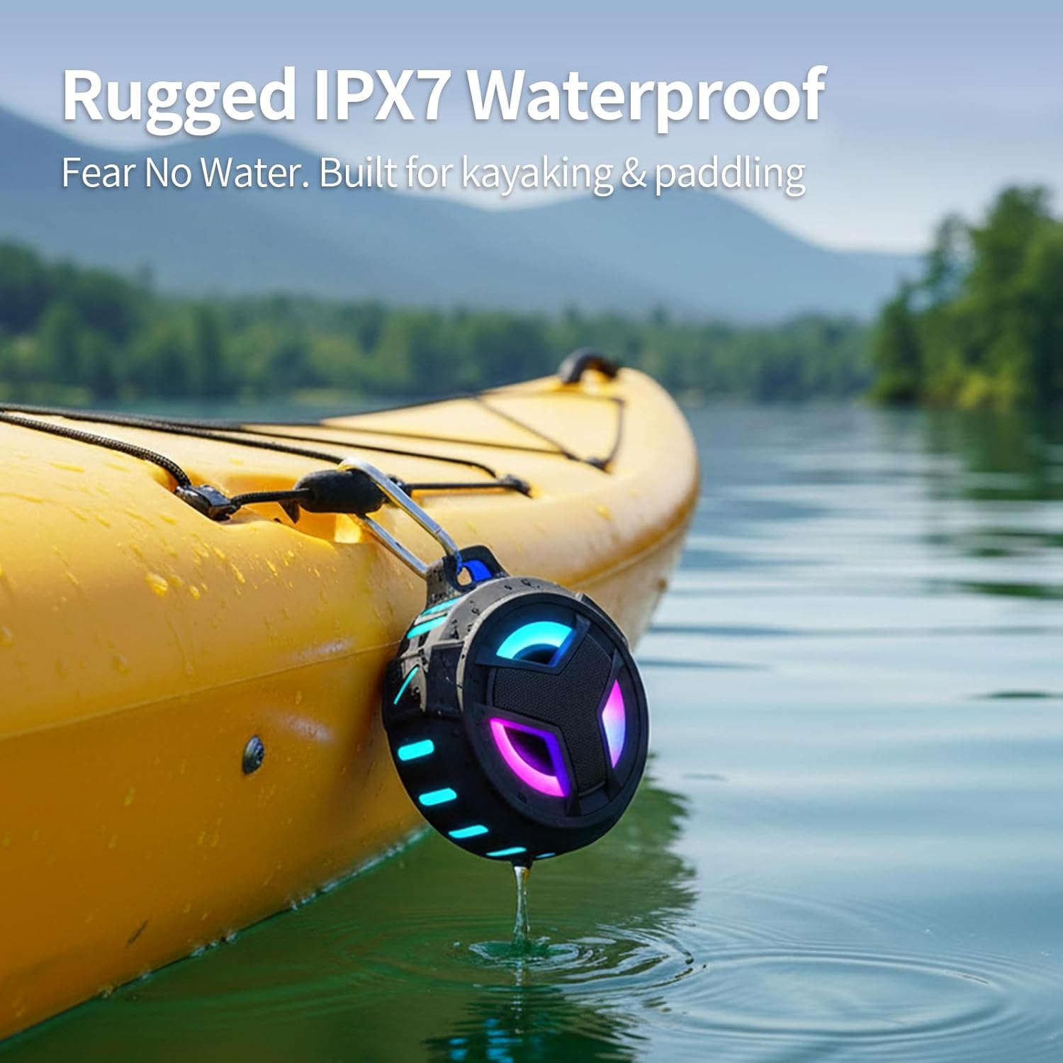 Thumbnail 3 de EBODA Bluetooth Shower Speaker (IP67 Waterproof, Floating) with LED Light, 2000mAh, True Wireless Stereo