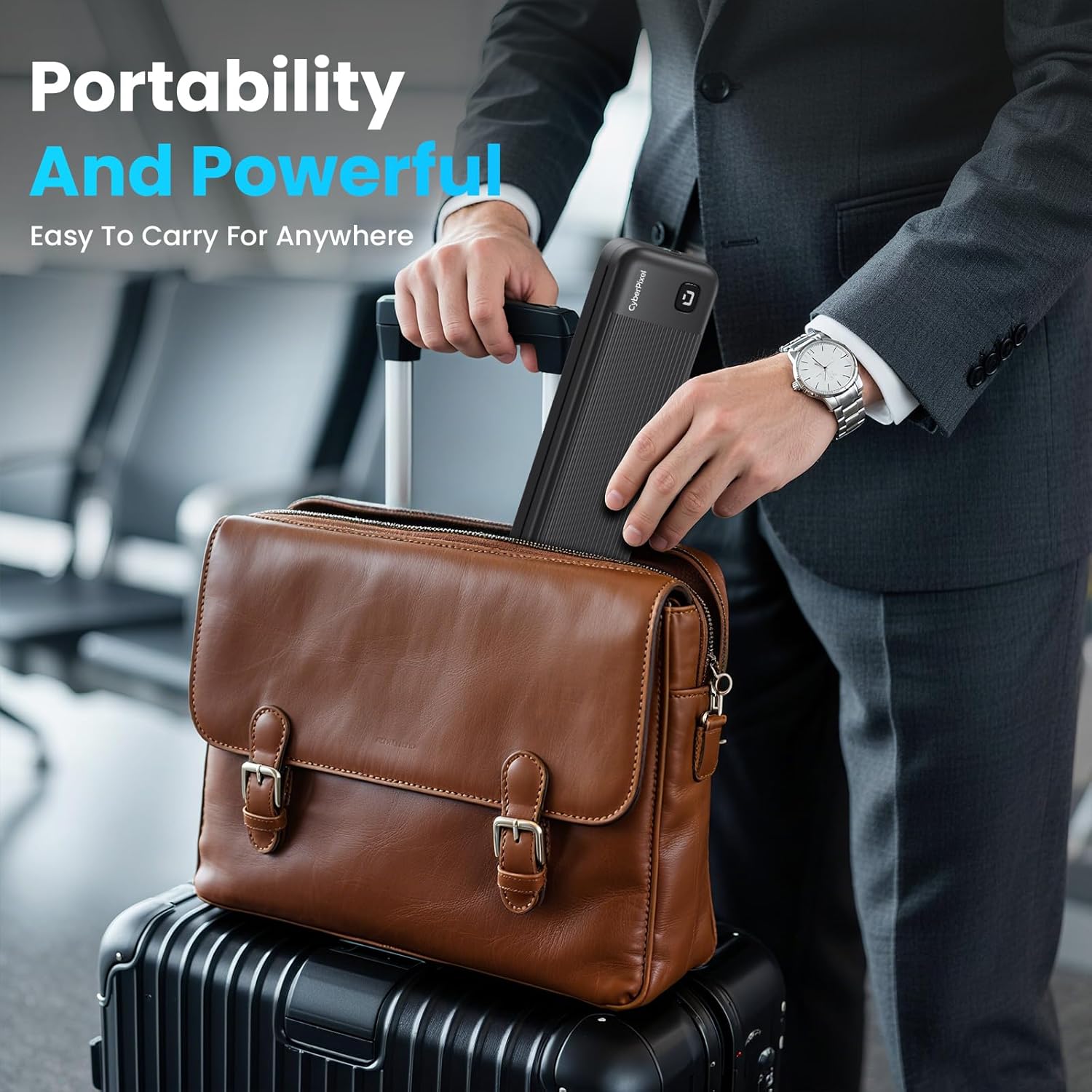 Thumbnail 4 de CyberPixel Portable Wireless Inkless Thermal Printer (Bluetooth + USB) for Travel, A4 & US Letter, Black