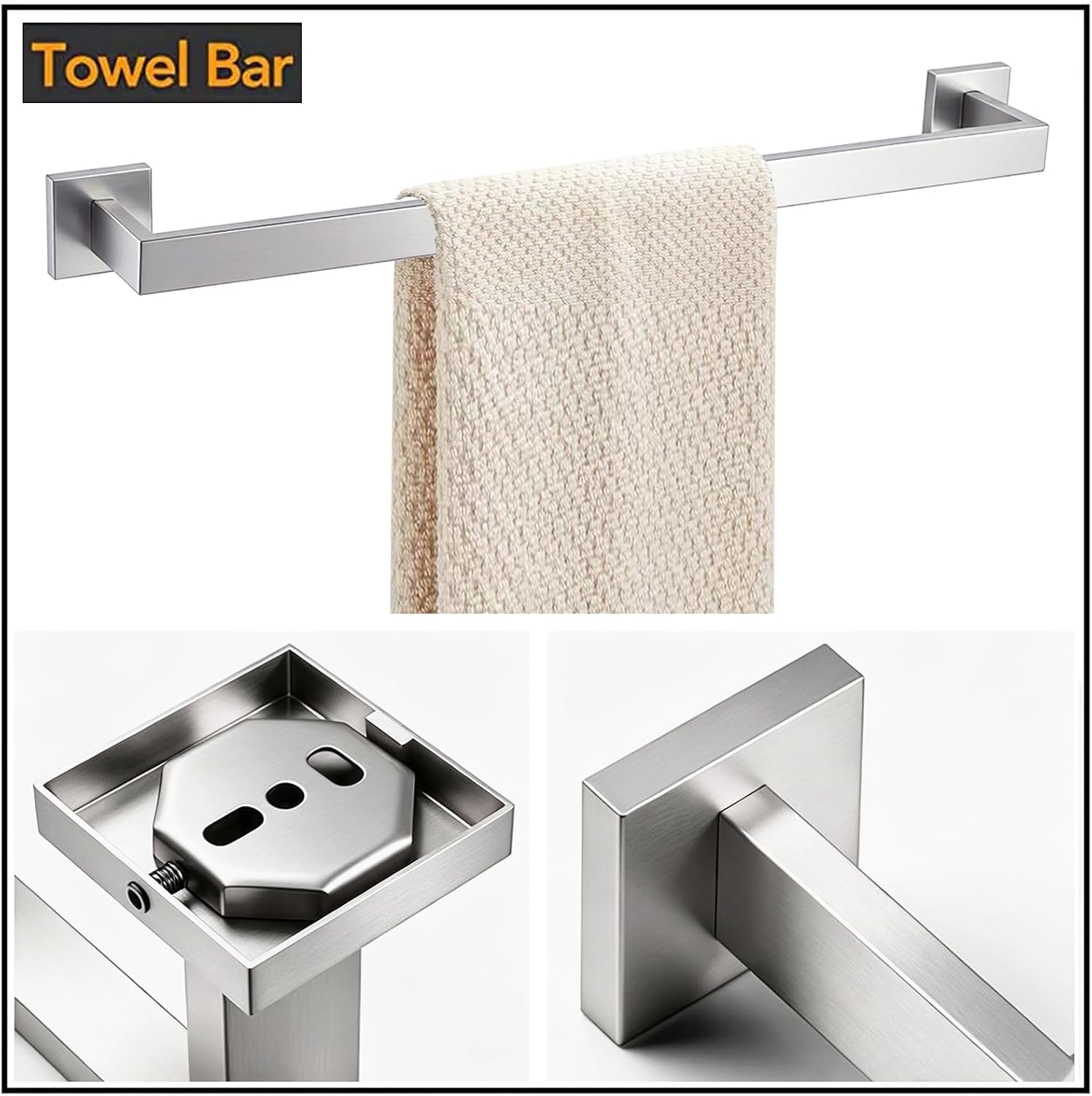 Detalle 2 de JOPOFI Bathroom Towel Bar, 23.6-Inch