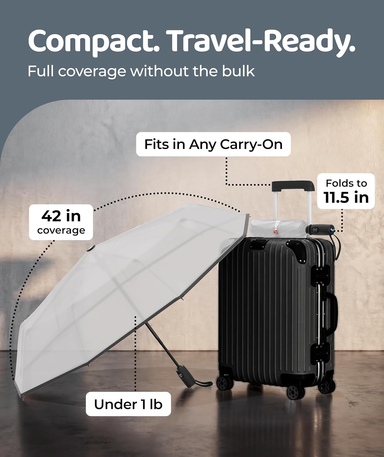 Thumbnail 4 de Repel Windproof Travel Umbrella – Compact Auto Open/Close, 100 MPH Wind Resistance