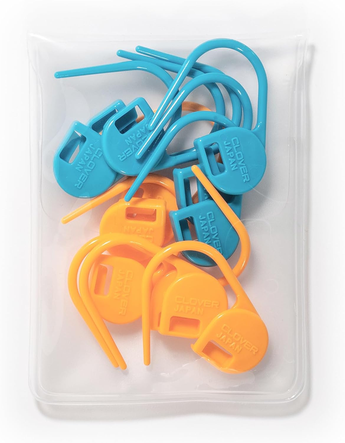 Detalle 2 de Clover Jumbo Locking Stitch Markers, Multicoloured, 12 Pack for Bulky Yarn