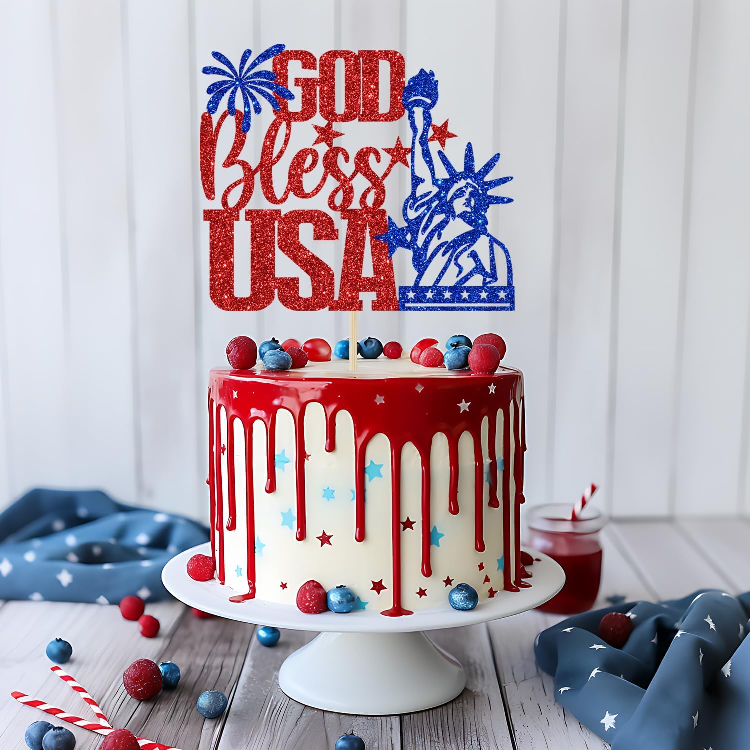 Thumbnail 4 de God Bless USA Cake Topper, 5.9-Inch