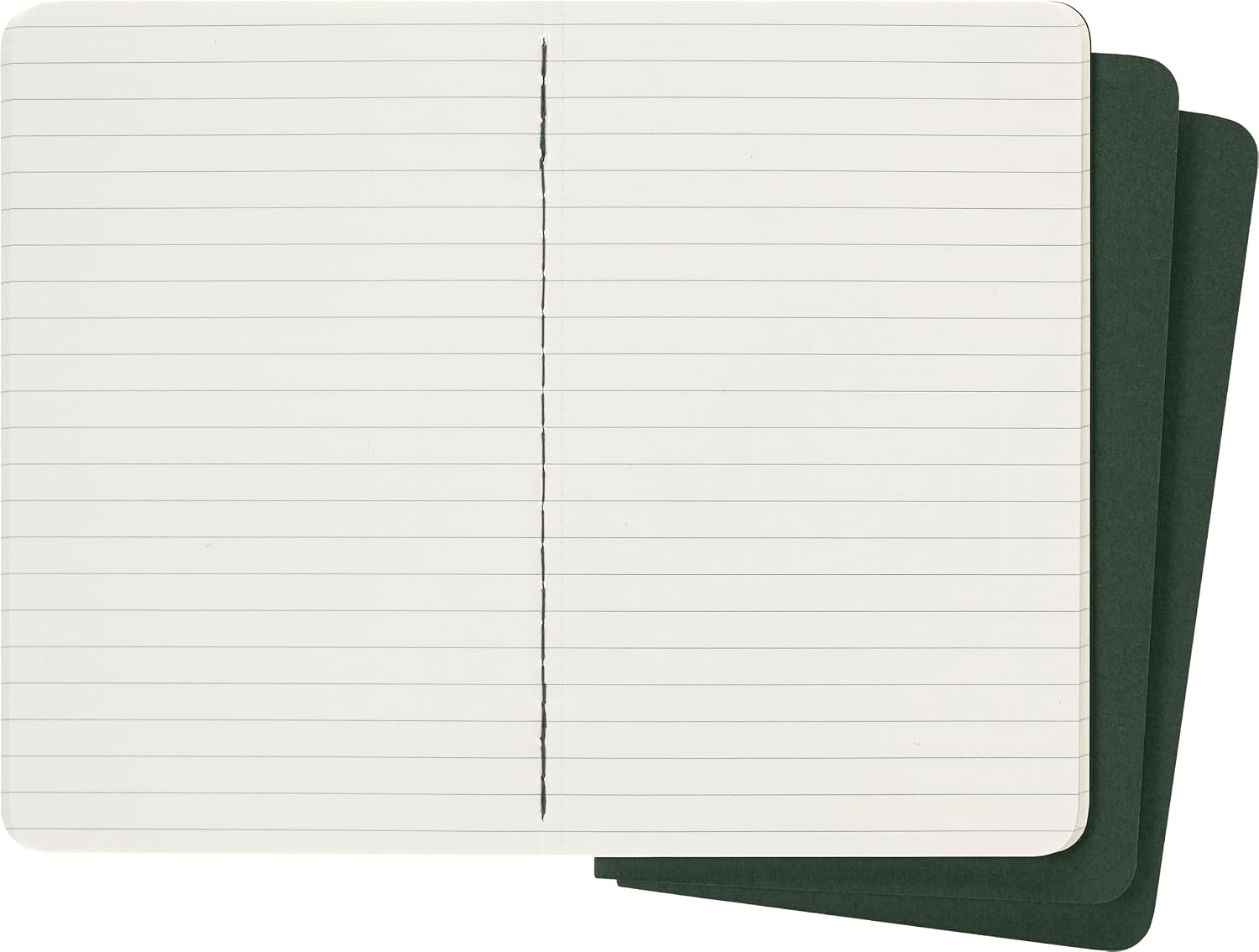 Thumbnail 3 de Moleskine Cahier Journal – linjerad anteckningsbok i fickformat, myrtengrön, 3-pack