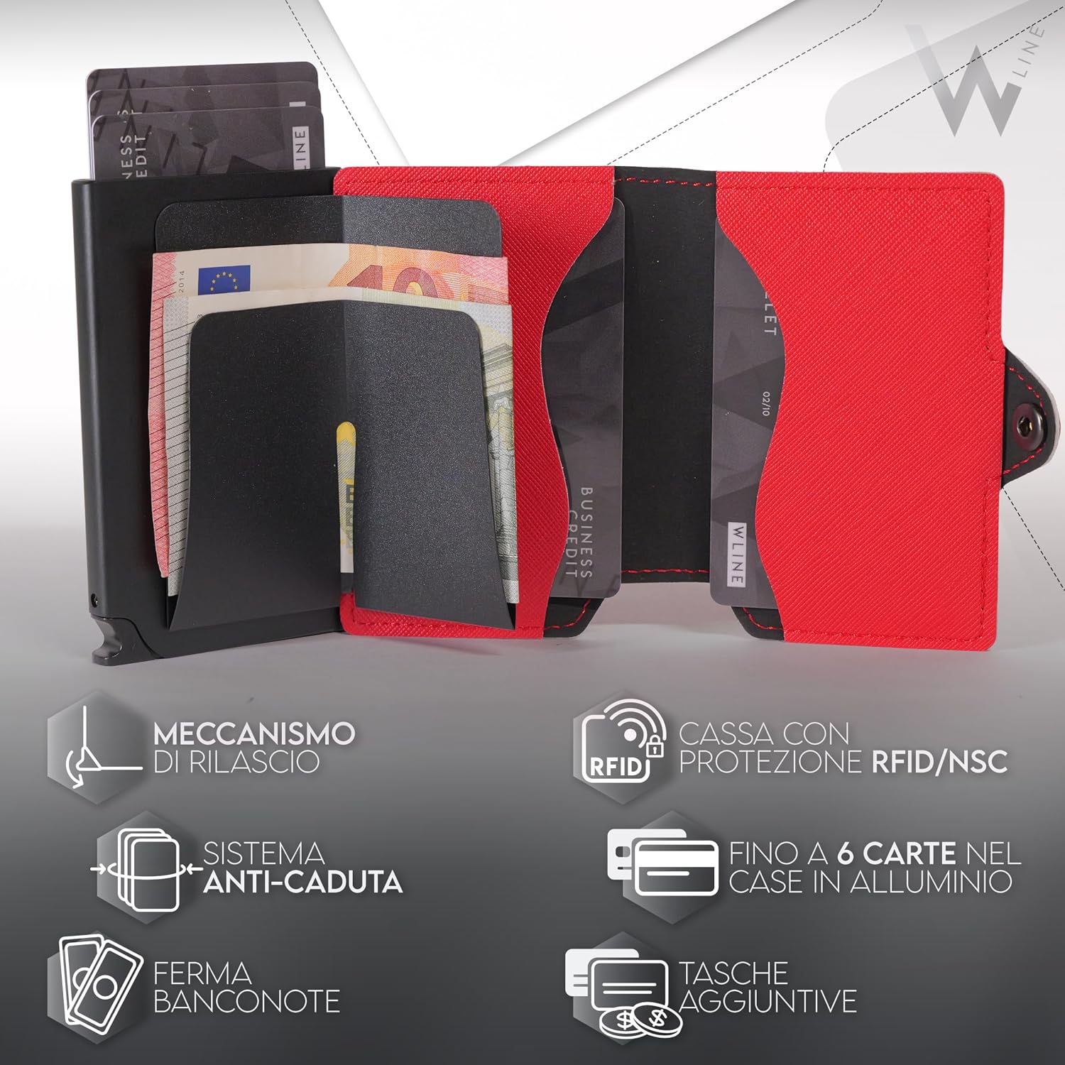 Detalle de WLine Portafoglio Donna Piccolo con Zip 1,5 cm