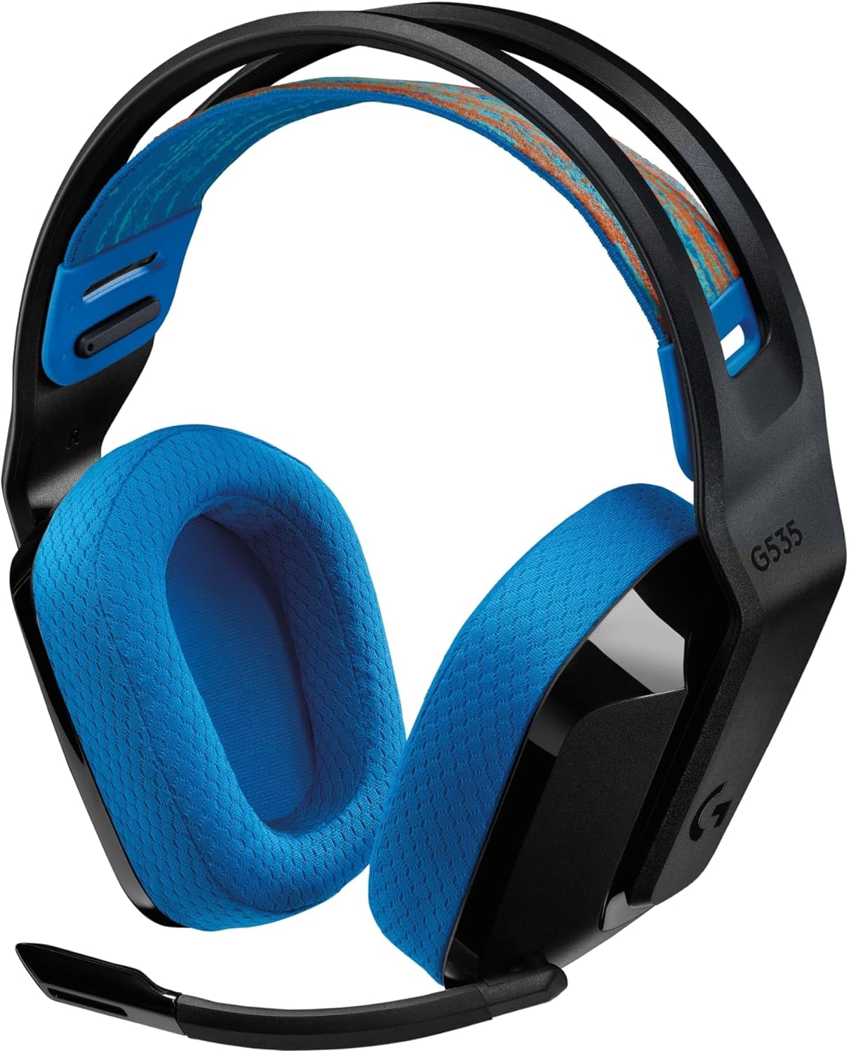 Detalle de Logitech G G535 Lightspeed Wireless Gaming Headset (Black/Blue) with flip-to-mute mic