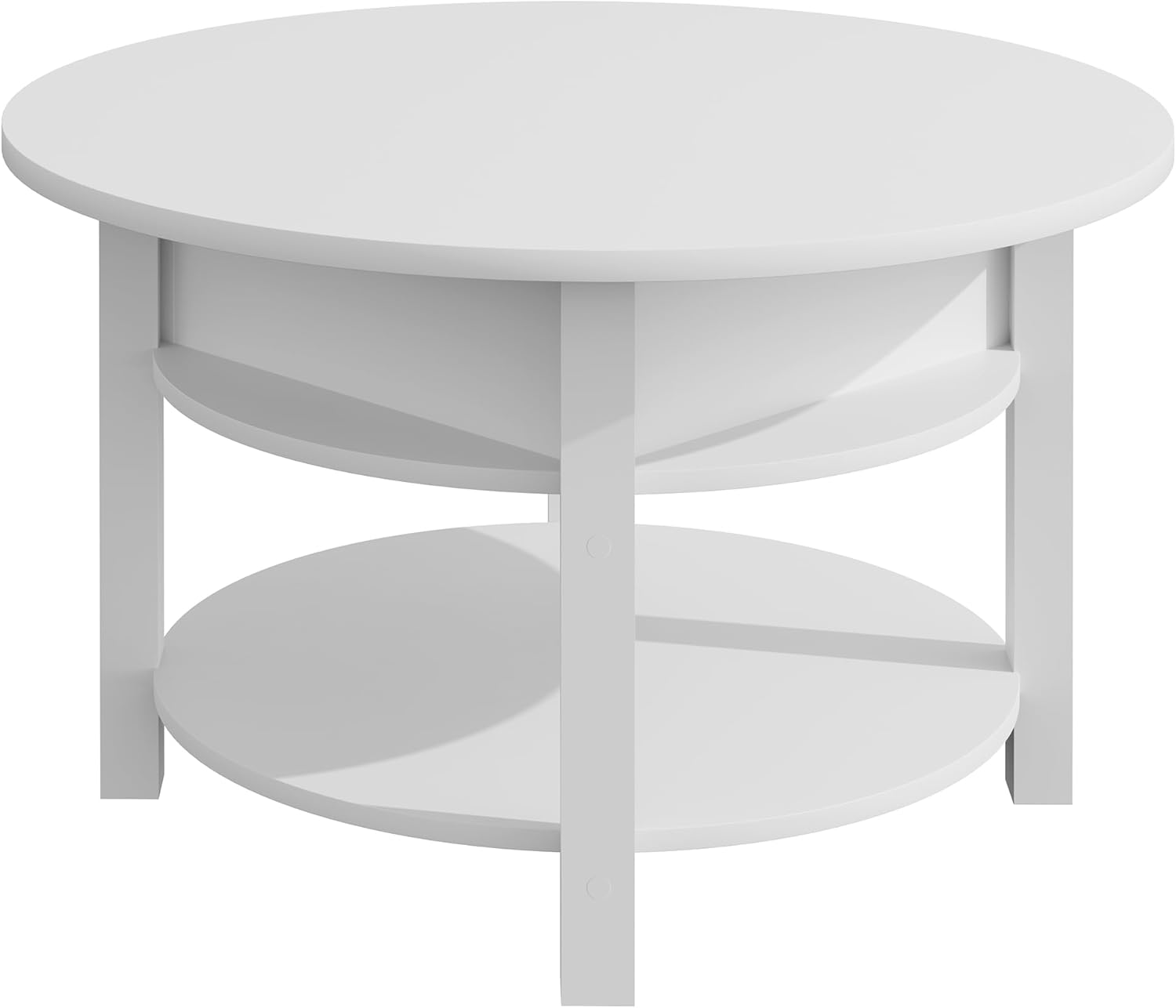 Detalle de ELUCHANG Table Basse avec Rangement Caché 2-en-1 — 80x80 cm, Blanc