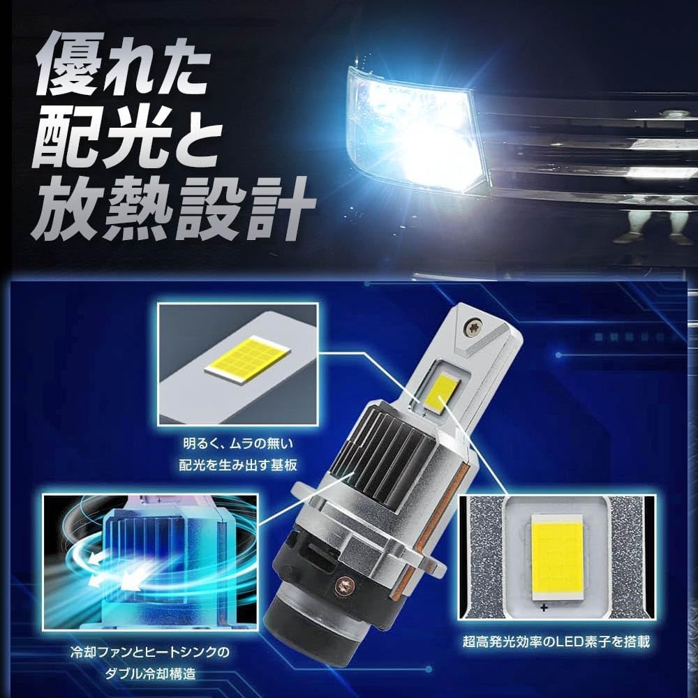 Detalle de スフィアライト SLGAD2R060 純正HID用LEDヘッドライト D2R・6000K・2本入り