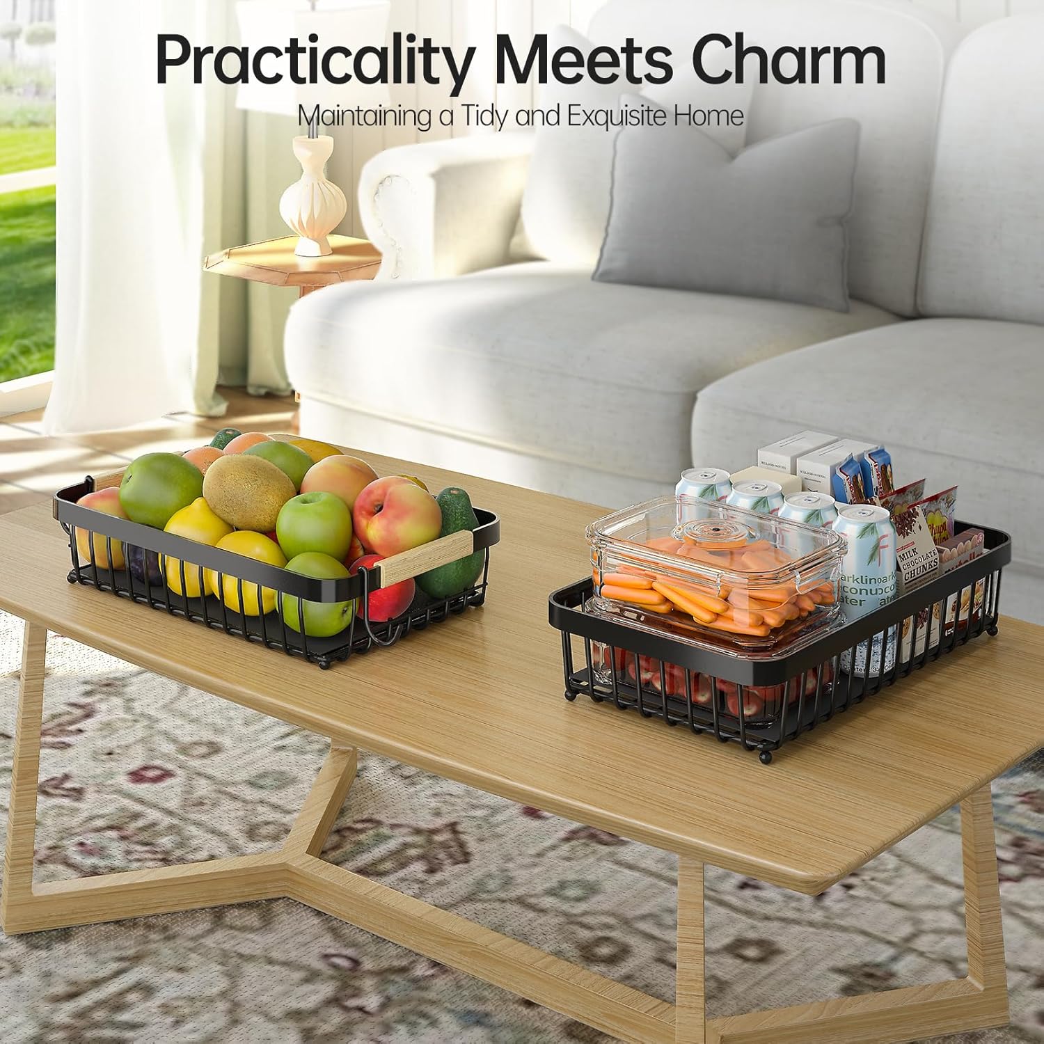 Thumbnail 4 de Fournine 2 Tier Fruit Bowl with 2 Banana Hangers 🍎