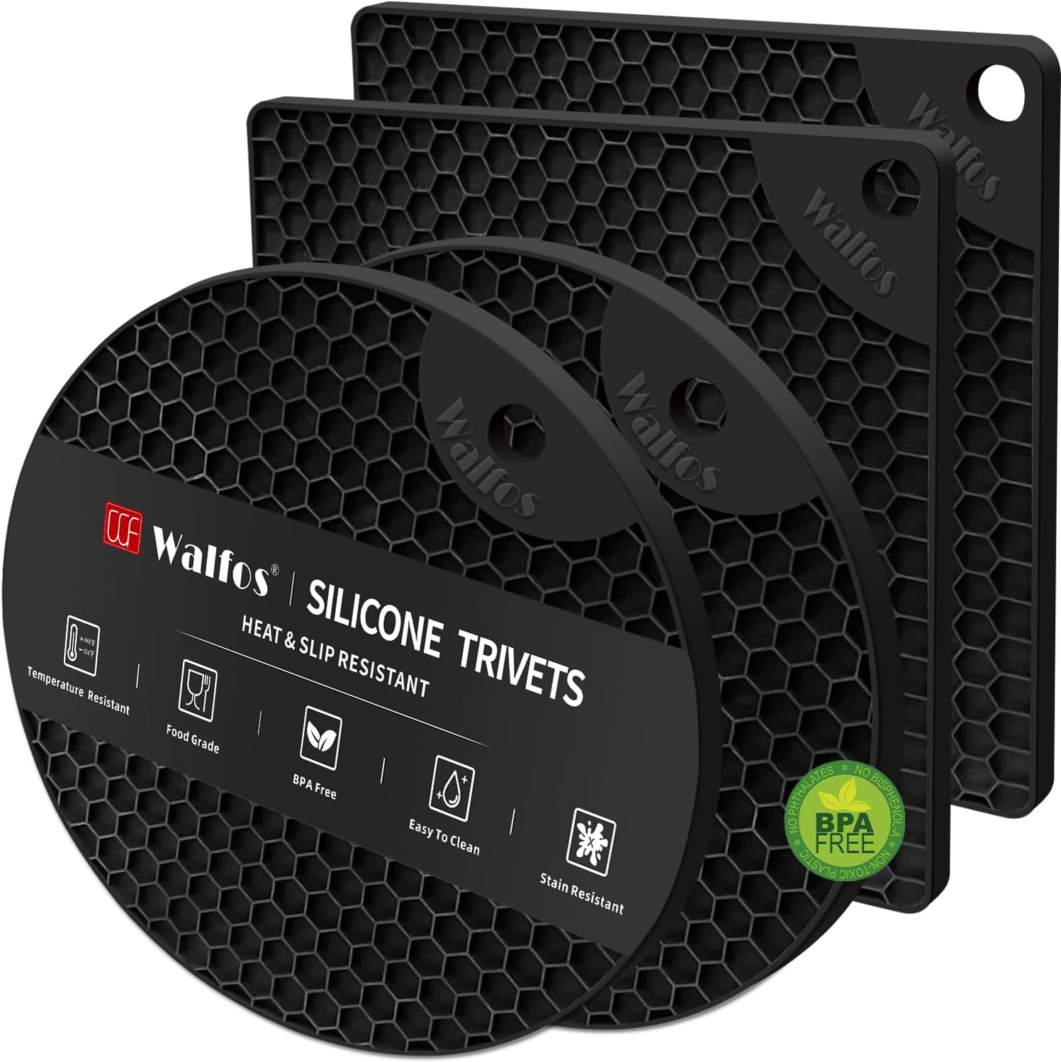 Detalle de Walfos Silicone Trivet Mats 7.1-inch