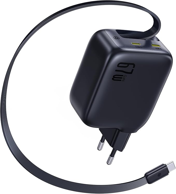 Imagen de Baseus Enercore 67W USB-C Charger ⚡ con Cable Retráctil en OfertitasTOP