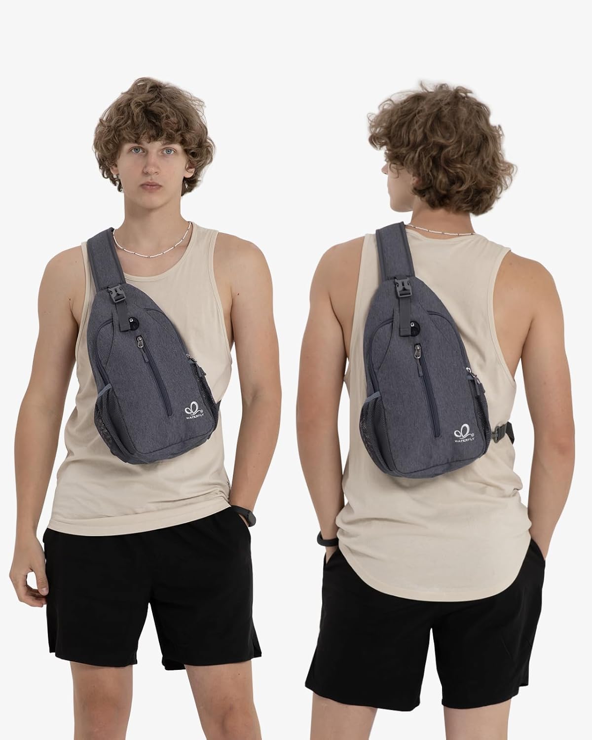 Detalle de WATERFLY Sling Rucksack Sling Bag – verstellbare Umhängetasche für Alltag & Wandern