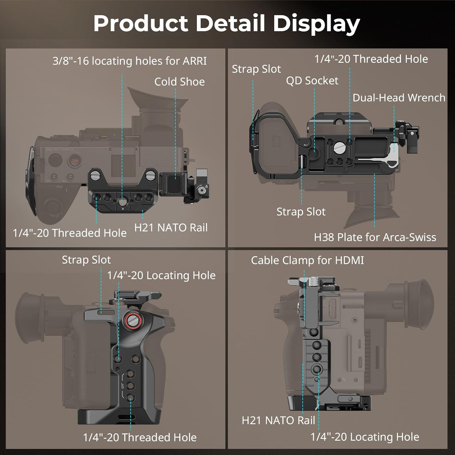Thumbnail 1 de SmallRig Cage pour Sony FX2 avec HawkLock et plaque supérieure – fixation rapide et modularité