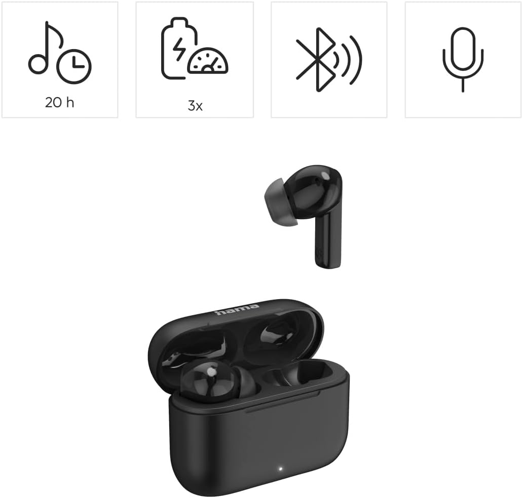 Thumbnail 1 de Hama Bluetooth Kopfhörer schwarz (TWS) mit Active Noise Cancelling, ENC und Ladestation