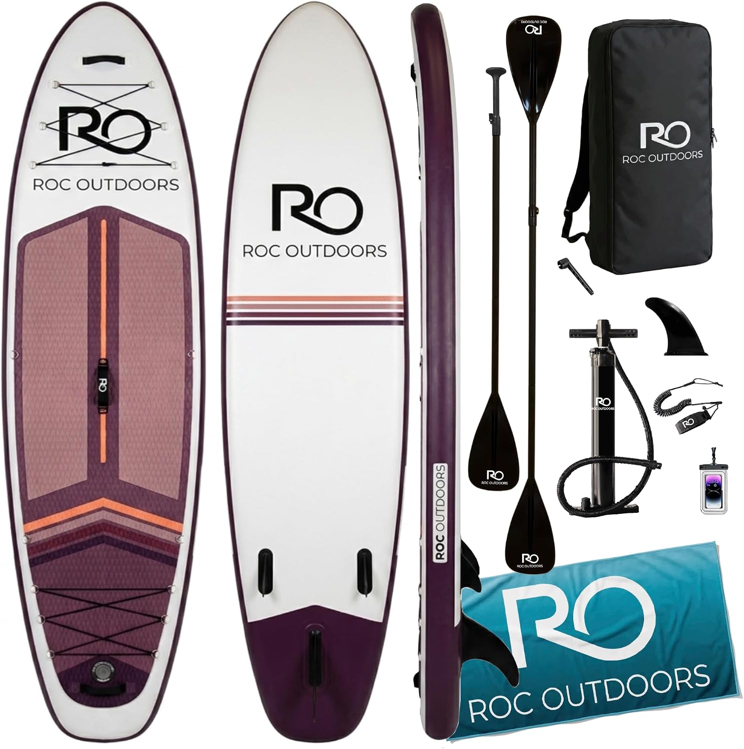 Detalle de Roc Inflatable Stand Up Paddle Board 10'6" with Premium Paddle Board Accessories