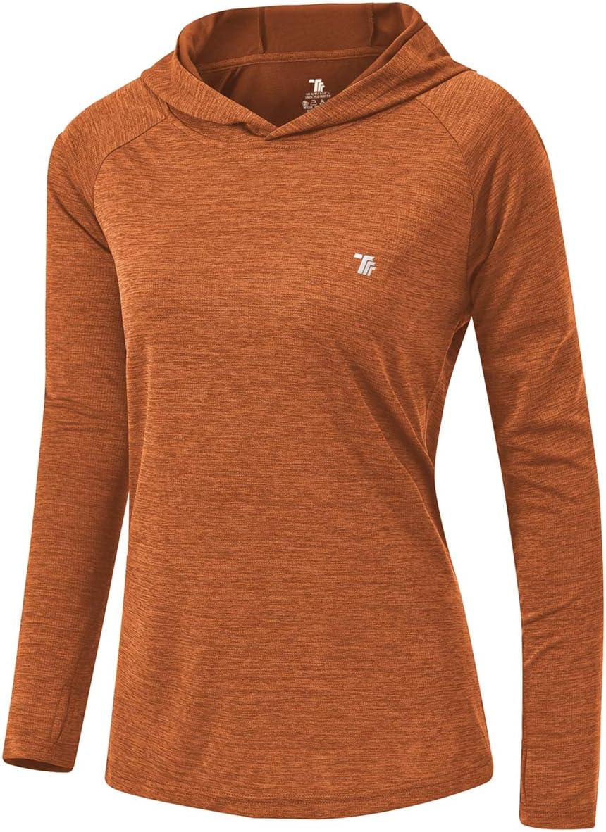 Detalle de YSENTO Women’s Long Sleeve Running Hoodie with Thumb Holes and UPF 50+