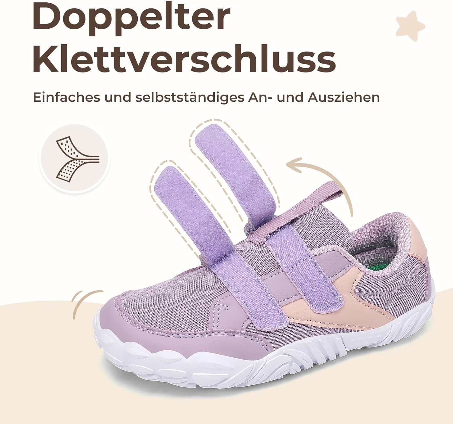 Detalle 2 de SAGUARO Kinder Barfußschuhe Leicht – Barfußgefühl mit breiter Zehenbox, Zero-Drop, Größe 25–36