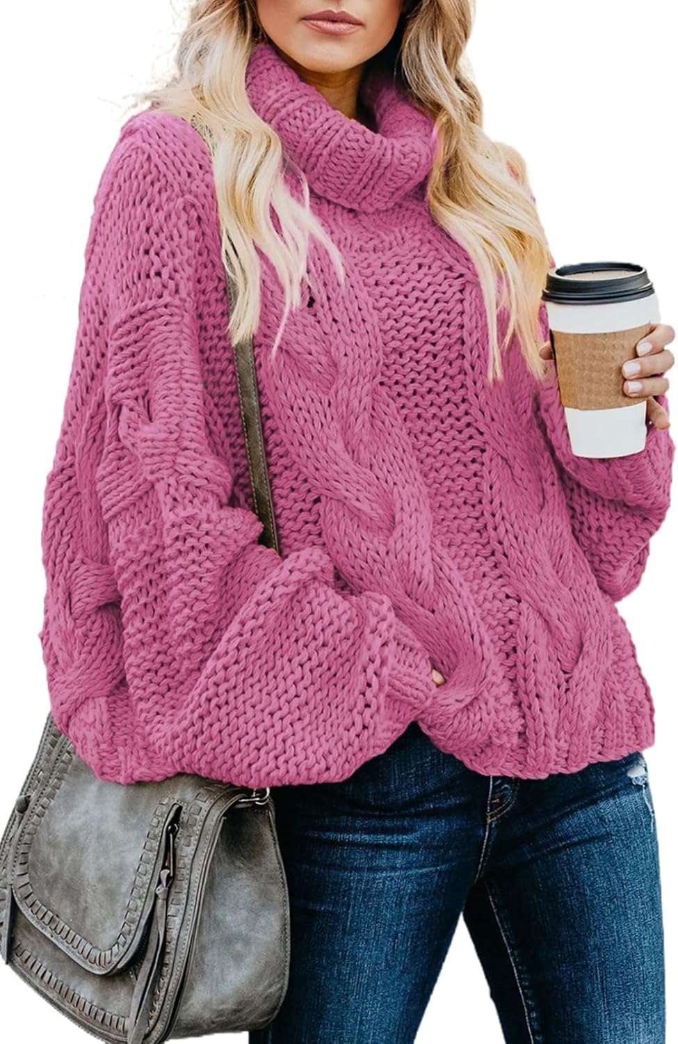 Thumbnail 1 de Dokotoo Womens 2025 Turtleneck Balloon Sleeve Sweater