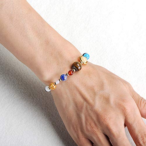 Thumbnail 5 de Senlinmu 2 X Sistema Solar: pulsera de cuentas con piedras naturales y 9 planetas